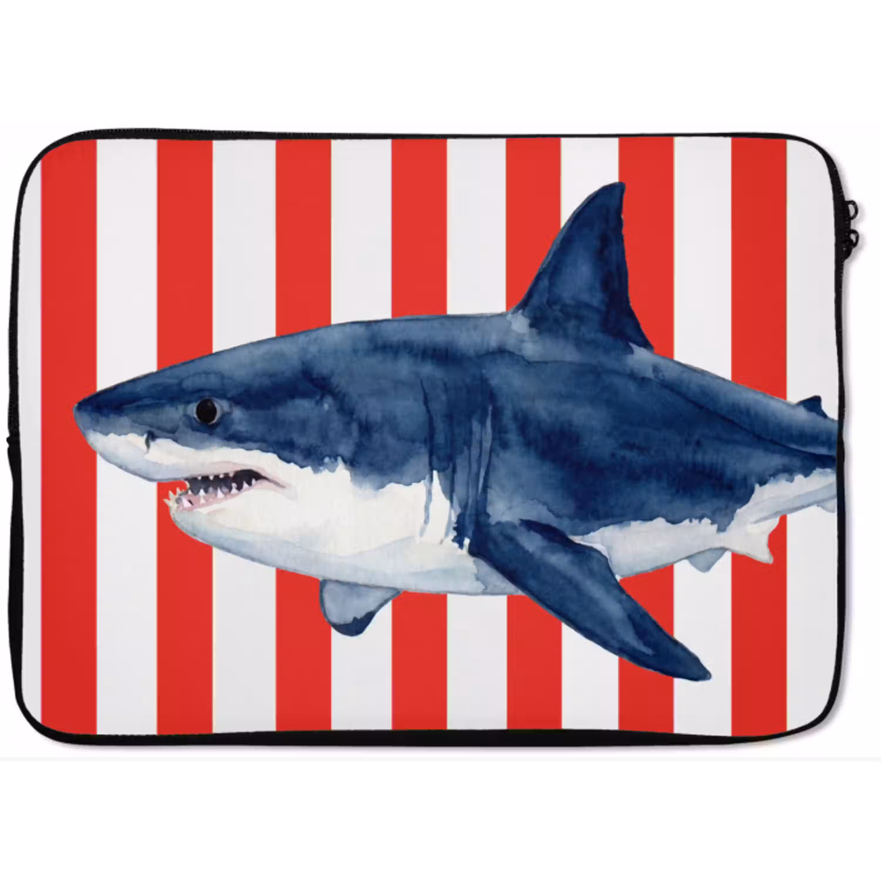 Vis - Haai - Zee - Illustratie - Blauw laptophoes neopreen klein -zkaufland3dotto