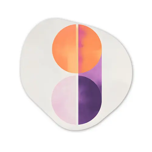 Cirkels - Abstract - Paars Wandcirkel Organisch Plexiglas middel -3d