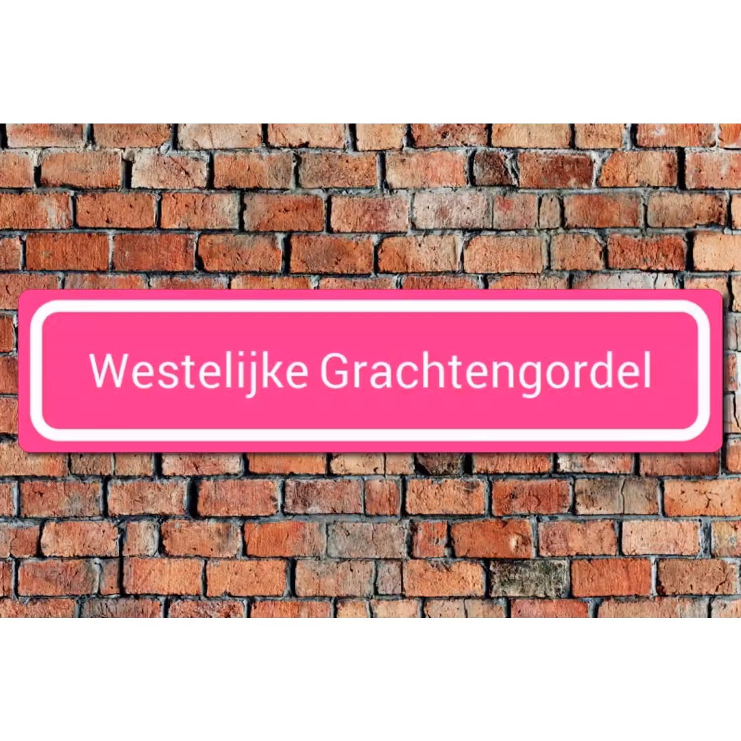 Straatnaambord roze - Ronde hoeken