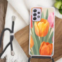 Tulpen - Abstract - Kleurrijk Hoesje Samsung Galaxy A52 5G met koord klein -sfeer4