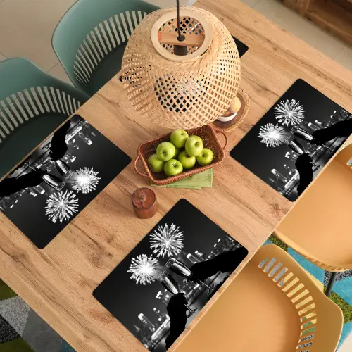 Vuurwerk - Proosten - Skyline - Champagne Placemat vinyl groot -zzsfeer5_Kitchenyeah-website