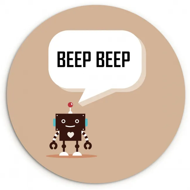 Spreuken - Quotes - Beep beep - Robot - Hart - Kids - Jongens Wandcirkel kunststof plaat 5mm dik klein -3d