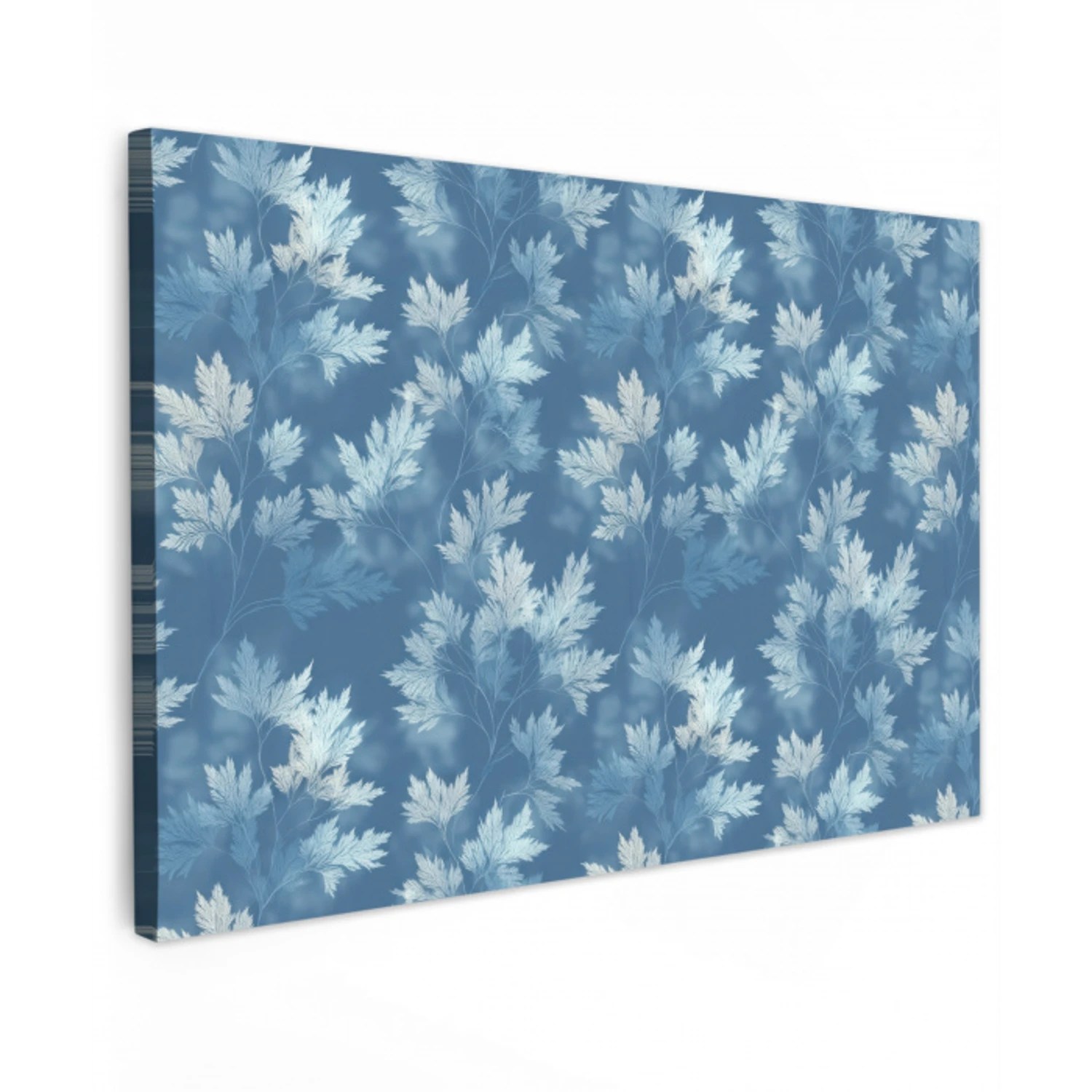 Varen - Botanisch - Patroon - Grijsblauw canvas 2cm klein 34 -z3d