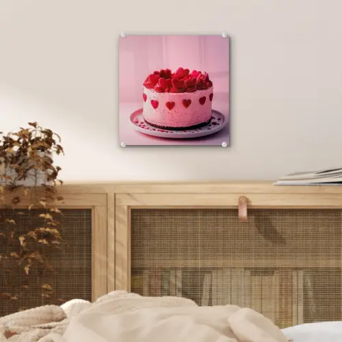 Taart - Hart - Roze plexiglas 5mm klein -sfeer4