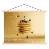 Pannenkoeken - Eten - Honing - Geel textielposter latten blank klein -3d