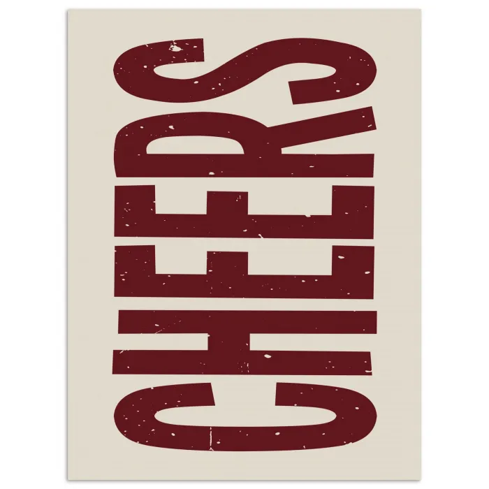 Red - Cheers - Decoratie - Beige poster papier klein -3d