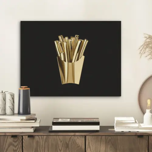 Friet - Goud - Chrome - Eten PET vilt klein -sfeer1