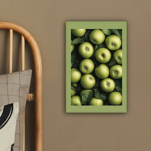 Appels - Groen - bladeren canvas 2cm klein -sfeer3