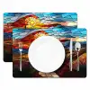 Mozaïek - Zon - Landschap - Dorp Placemat vinyl groot -zzsfeer2_Kitchenyeah-website