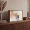 Abstract - Pastel kleuren - Goud - Modern - Aesthetic Light Box met batterij (Wandlamp) middel -sfeer2