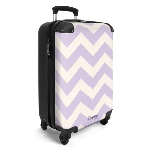 Zigzag patroon in paars en wit NBS - Handbagage koffer - Kinderen Unisex middel -productfoto_3d