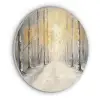 Winter - Abstract - Sneeuw - Natuur - Zon Akoestische PET Vilt - Rond klein -3d