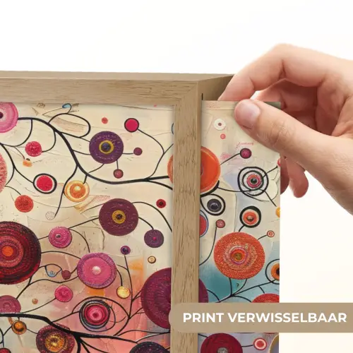 Boom - Paars - Abstract - Kunst Light Box met batterij (Wandlamp) middel -USP_websiteprintNL