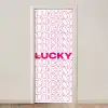 Lucky - Roze - Patroon deurposter klein -3d_beige