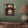 Chimpansee - Aap - dieren - Graffiti - Bril - Koptelefoon - Kleuren plexiglas 5mm klein -sfeer3