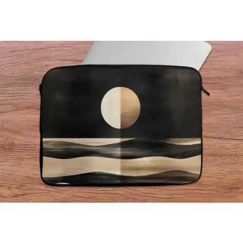 Maan - Cirkel - Goud laptophoes neopreen klein -tafel