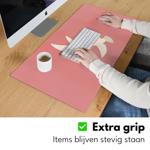 Duiven - Wit - Sierlijk Muismat XXL klein -sfeer3