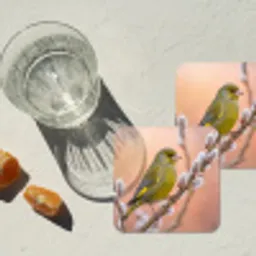 Groenling - Katjes - Lente - Natuur - Zacht onderzetter kurk middel -sfeer4
