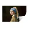 Meisje met de parel - Schilderij - Oude meesters - Vermeer Muursticker klein -3d