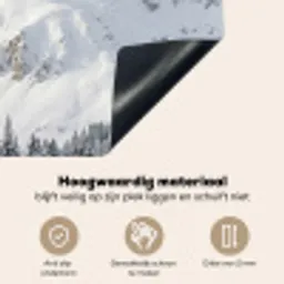 Berg - Sneeuw - Winter - Natuur - Wit Inductie beschemer met haakjes klein -ky-onderkant-nl