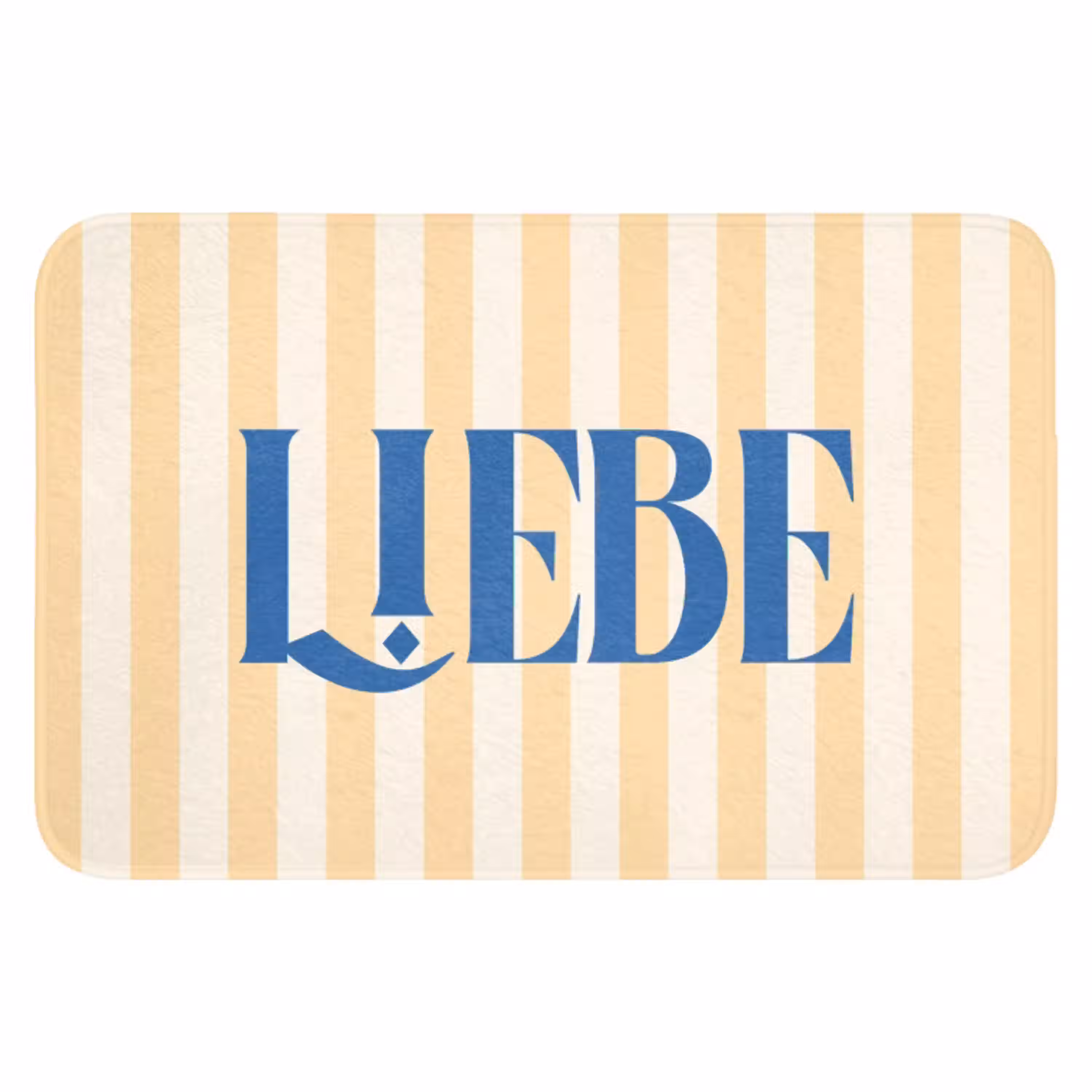 Blauw - Geel - Strepen - Liebe WCmat klein -3d