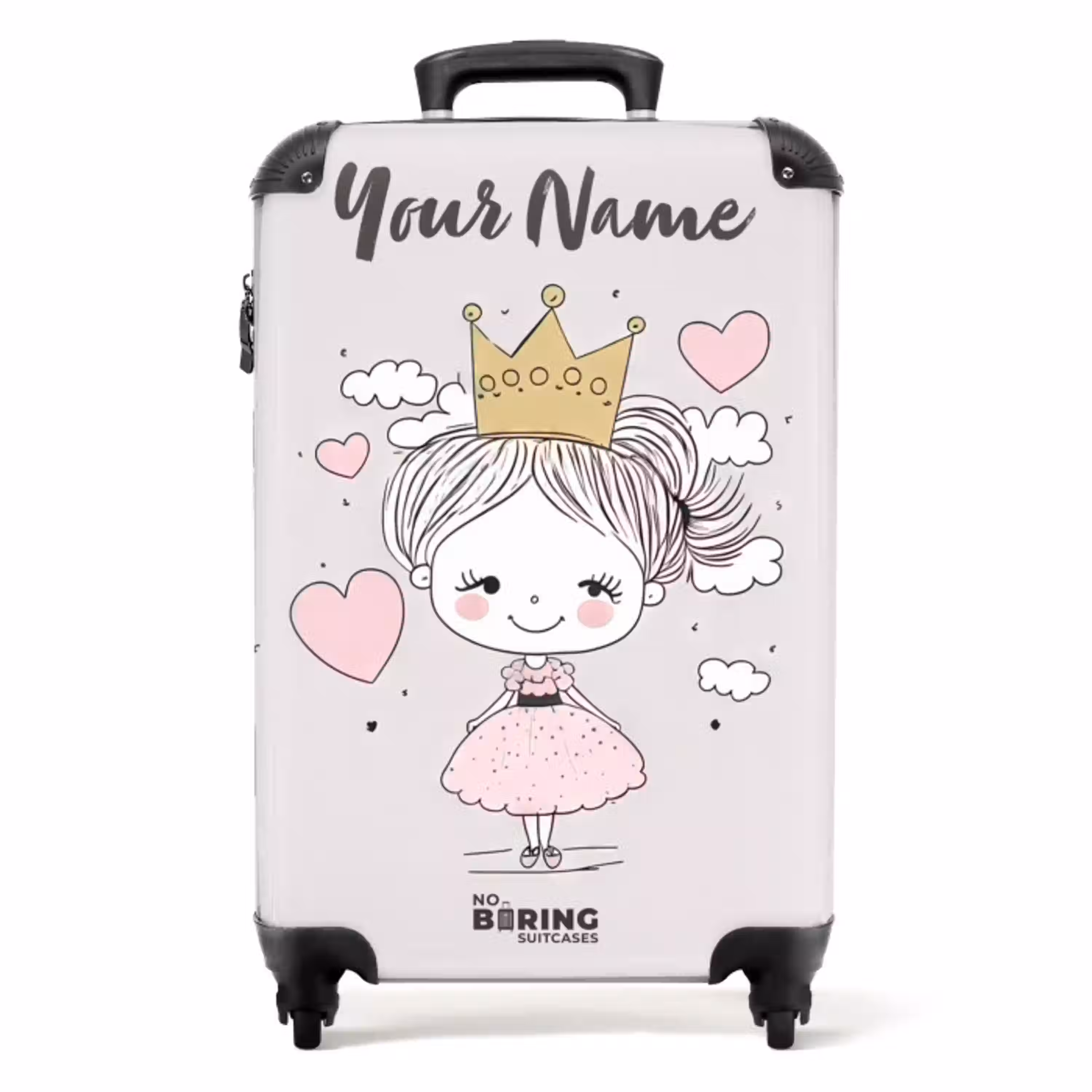 Kleine prinses met hartjes NBS - Handbagage koffer - Kinderen Unisex middel -productfoto_recht