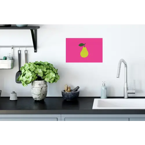 Illustratie - Fruit - Peer - Groen Muursticker klein -keuken