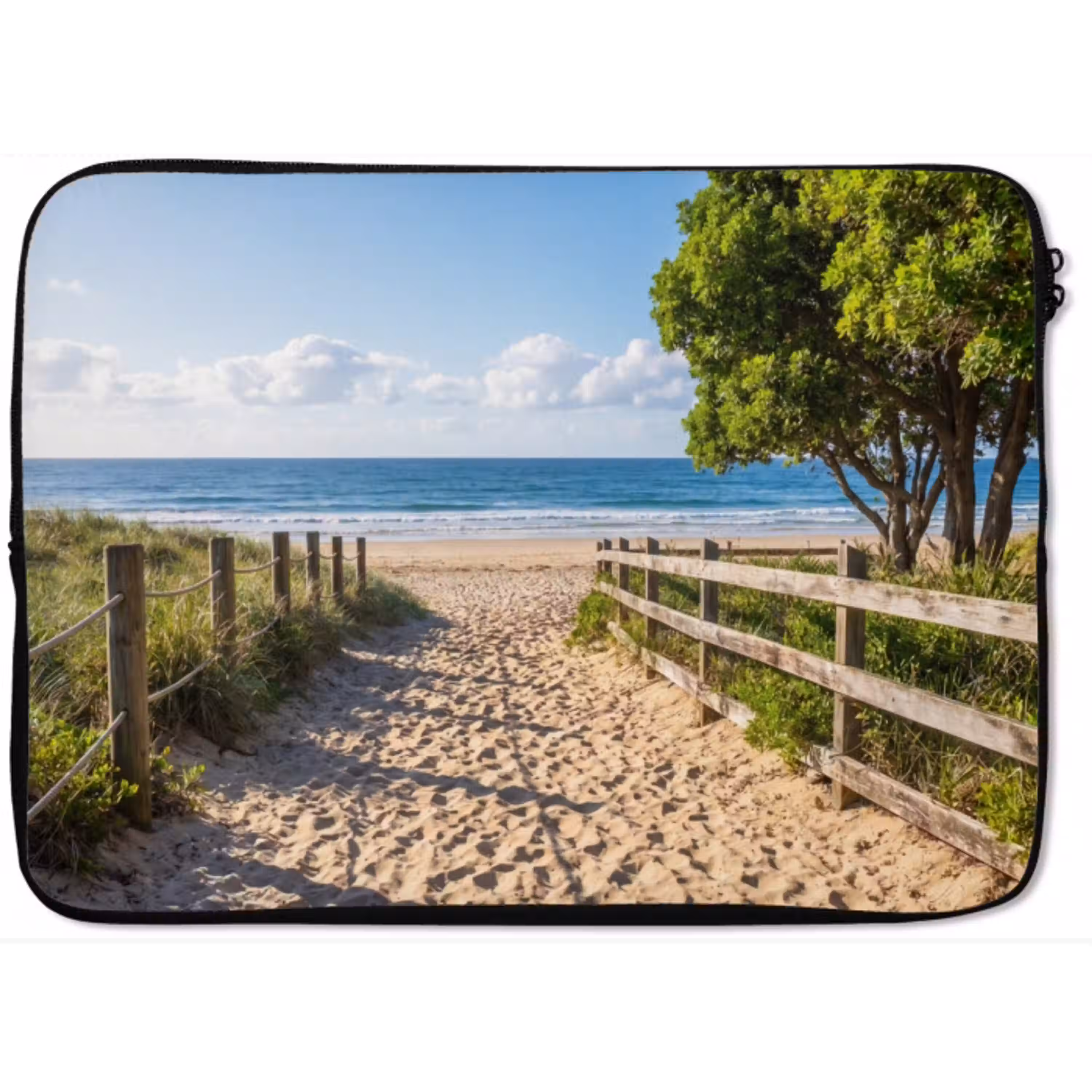 Strand - Zandpad - Oceaan - Natuur laptophoes neopreen klein -zkaufland3dotto