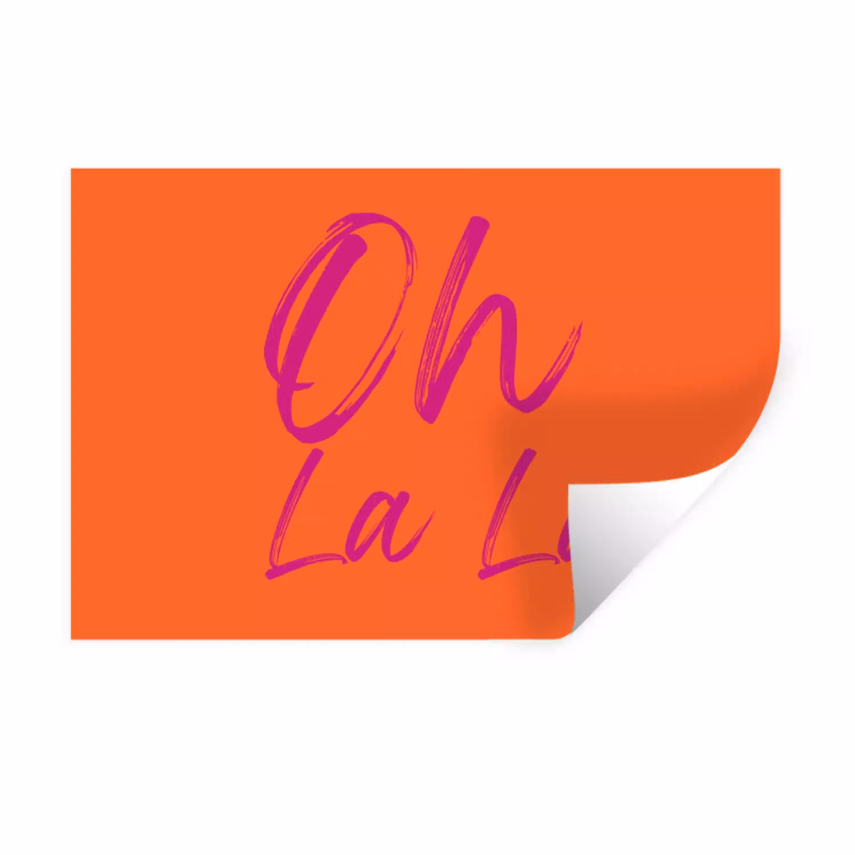Oh la la - Oranje - Roze - Grafisch Muursticker klein -3d