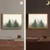 Sparren - Bomen - Groen - Beige Light Box met batterij (Wandlamp) middel -sfeer3