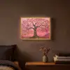 Boom - Levensboom - Roze - Goud Light Box met batterij (Wandlamp) middel -sfeer4