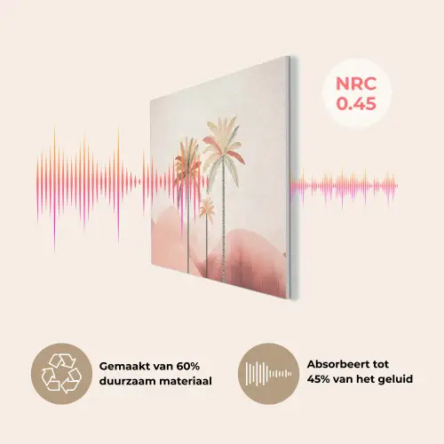 Palmbomen - Heuvels - Minimalistisch - Zachtroze PET vilt klein -USP_NL