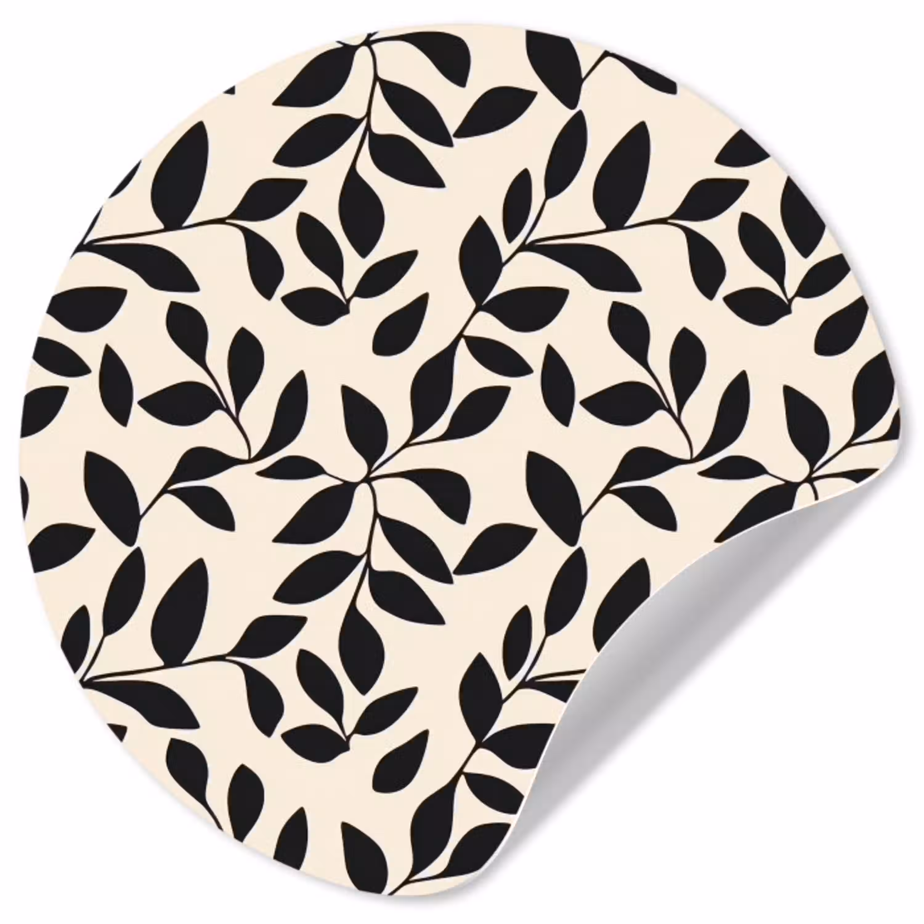 Elegant - Patroon - Zwart - Beige Wandcirkel behangsticker klein 186 -3d