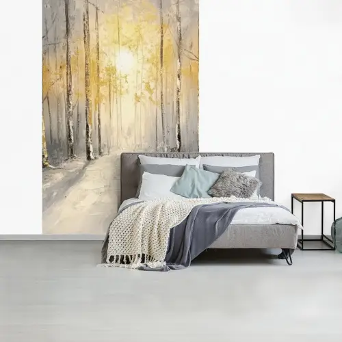 Winter - Abstract - Sneeuw - Natuur - Zon fotobehang vinyl groot -slaapkamer