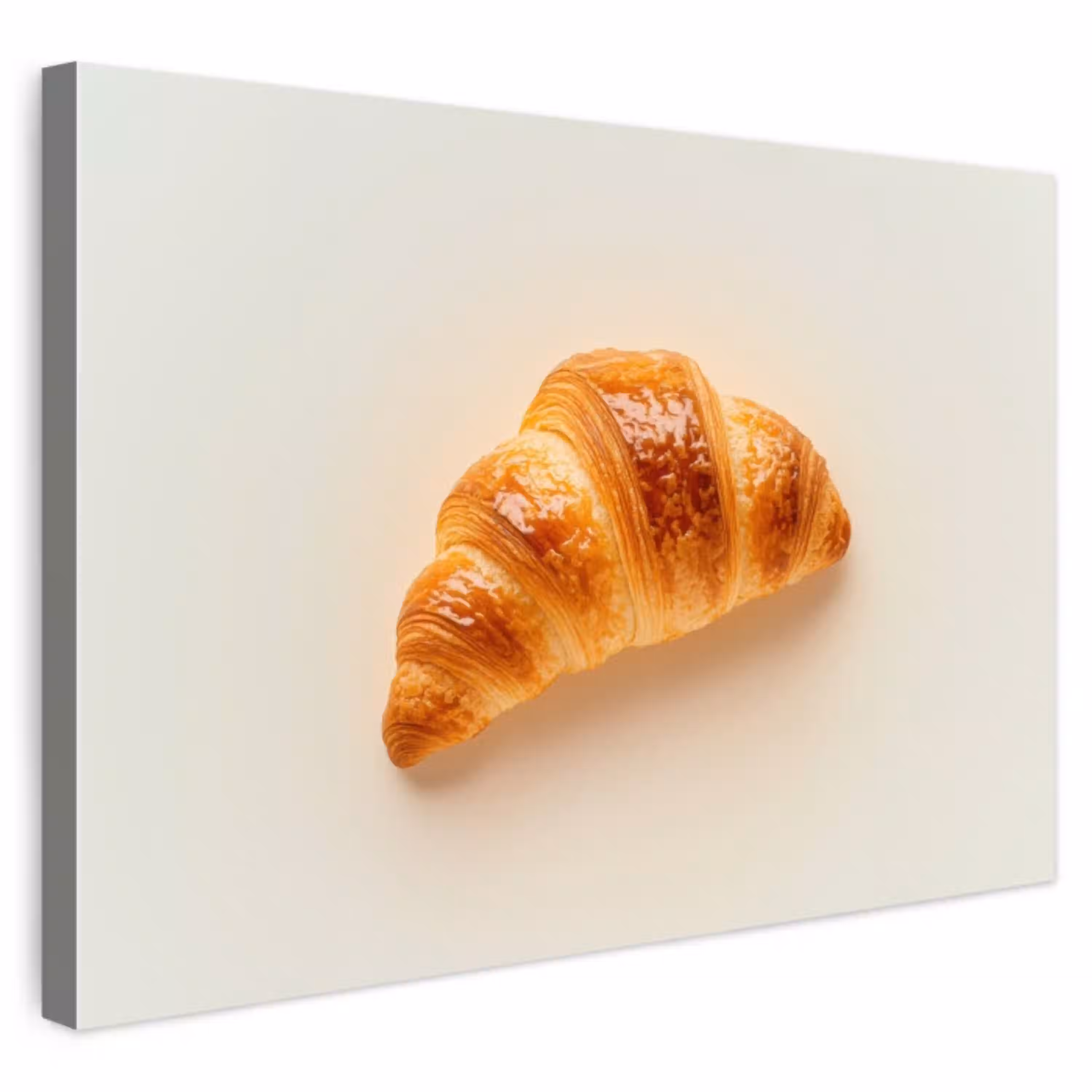 Croissant - Brood - Beige Tuinposter op houten frame 2 cm dik klein -3d