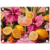 Drink - Bloemen - Yellow tuinposter los doek klein -3d