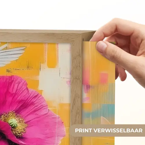 Vogel - Vrouw - Abstract - Bloem Light Box met batterij (Wandlamp) middel -USP_websiteprintNL