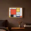 Kunst - Mondriaan - Oude meesters - Compositie 2 Light Box met batterij (Wandlamp) middel -sfeer4