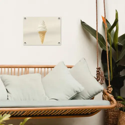 Softijs - Hoorntje - Wit tuinposter los doek klein -sfeer7