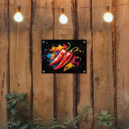 Peper - Graffiti - Verf - Abstract - Modern - Kleurrijk tuinposter los doek klein -sfeer1