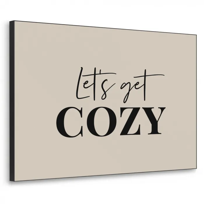 Beige - Winter - Quote - Cozy Textielframe zwart klein -3d