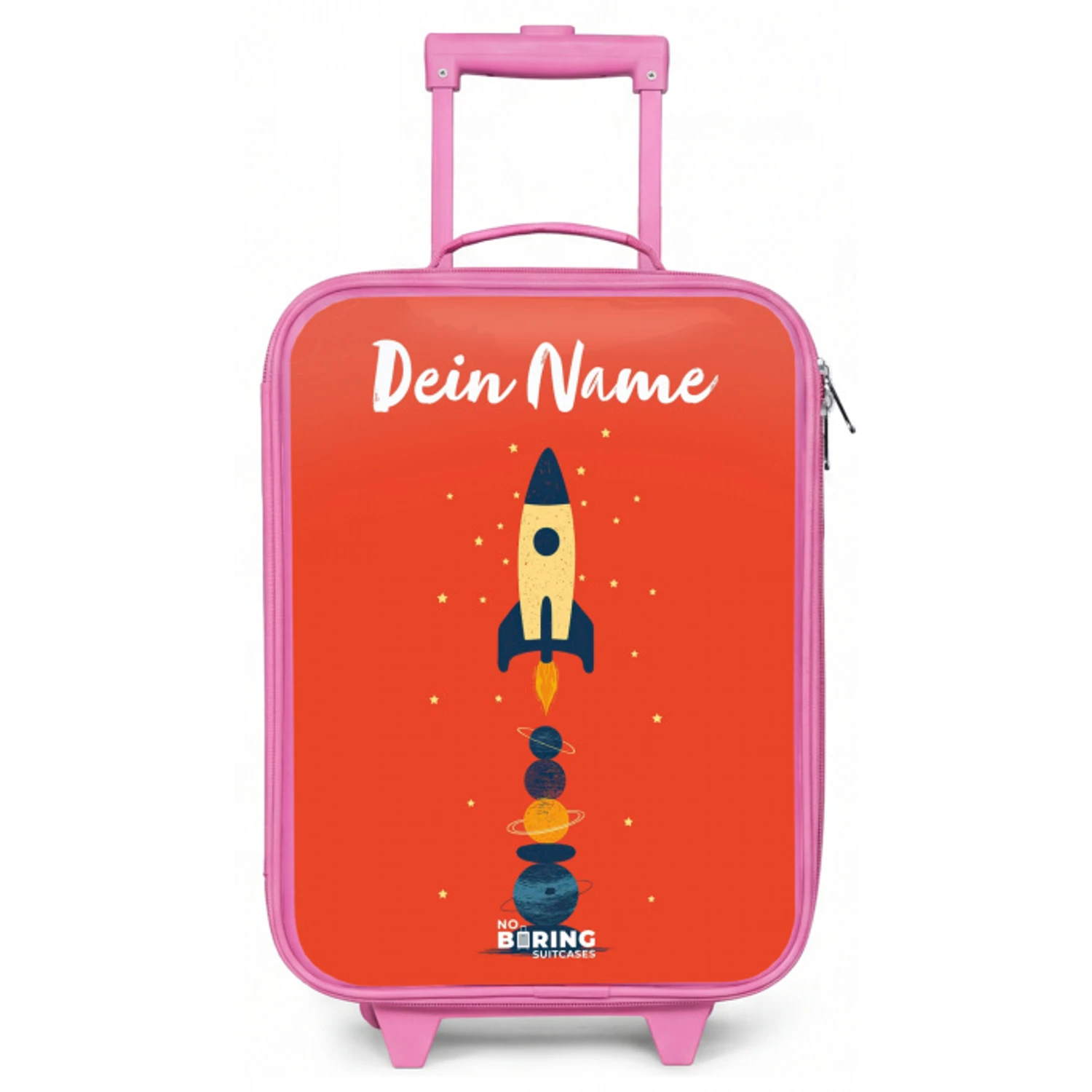 Raket - Sterren - Planeten Kinderkoffer - Roze klein -zz3dotto