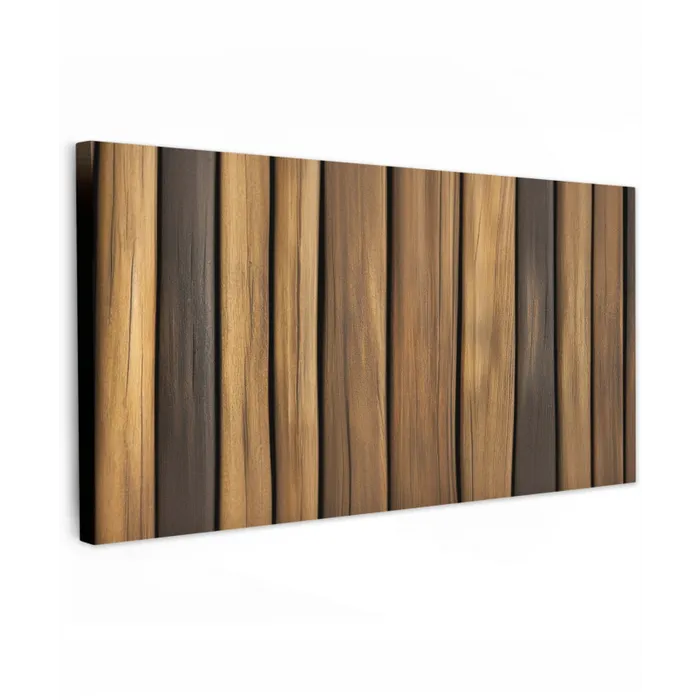 Hout - Planken - Natuurtinten Tuinposter op houten frame 2 cm dik xxl -3d