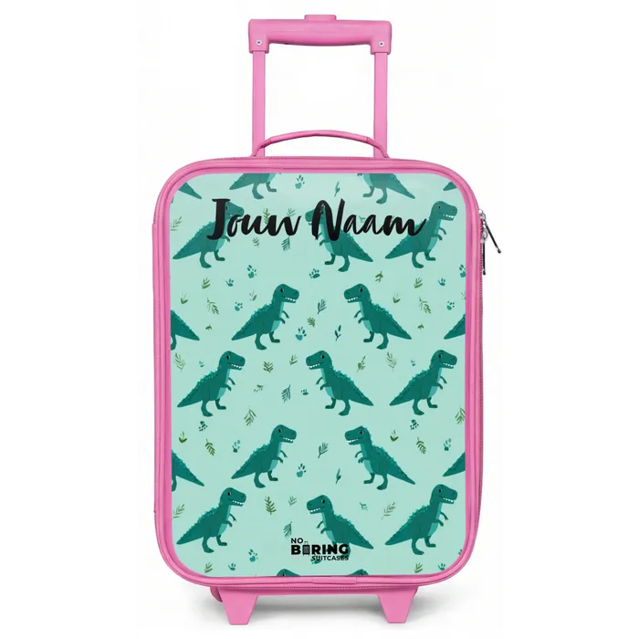 Dinos - Patroon - Groen Kinderkoffer - Roze klein -zz3dotto