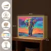 Olifant - Kleurrijk - Lucht - Abstract Light Box met batterij (Wandlamp) middel -USP_websiteoverzichtNL