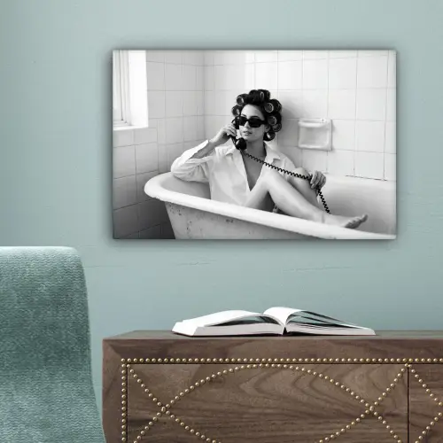 Bad - Vrouw - Zwart - Wit canvas 2cm klein -sfeer4
