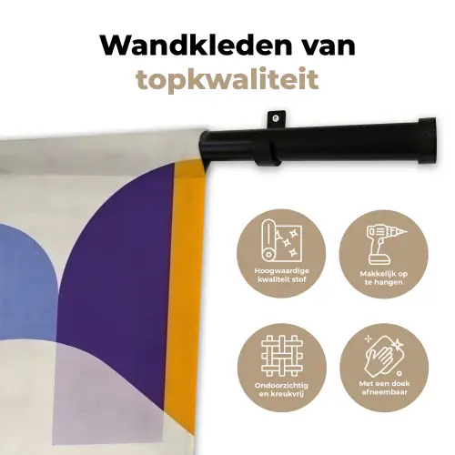 Vormen - Abstract - Grafisch - Oranje Wandkleed katoen klein -sfeer2