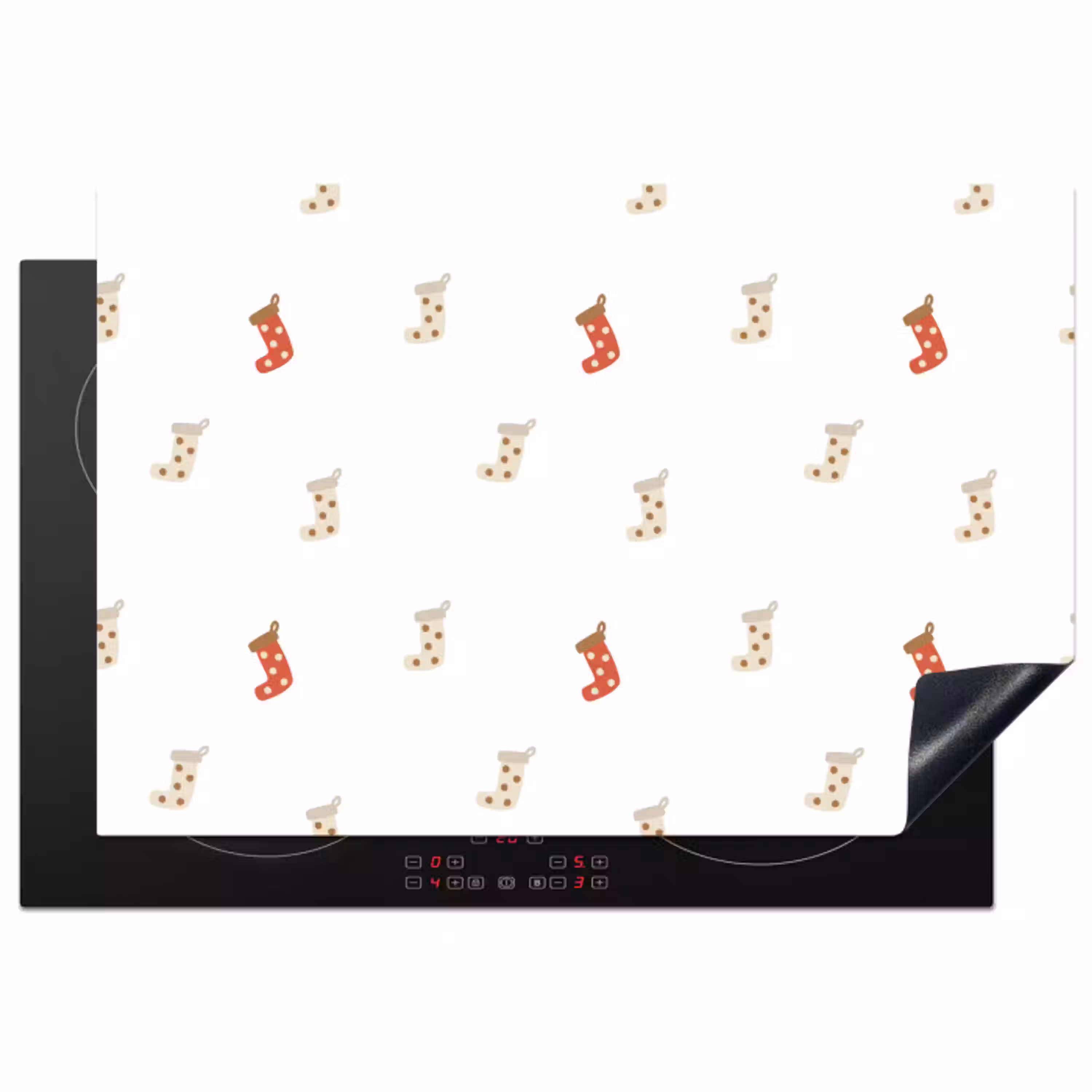 Illustratie - Kerstsokken - Wit Inductie beschermer vinyl 3mm klein 276 -3d