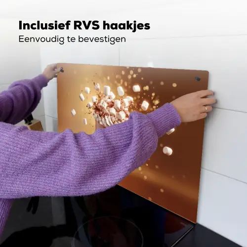 Chocomelk - Drinken - Warm - Bruin Inductie beschemer met haakjes klein -ky-ophangen-nl