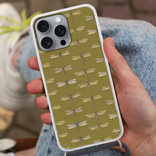Libellen - Patroon - Groen Hoesje iPhone 16 Pro Max met koord klein 804 -sfeer3